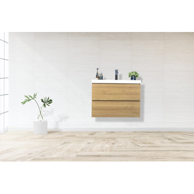 30'' Wall Mounted Single Bathroom Vanity Base Only