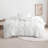 3 Pieces Duvet Cover Set, Stripe Washed Microfiber Comforter Cover with Zipper Closure - NTBAY-921878293-926475108