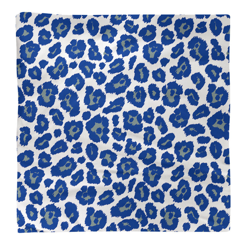 Cotton Animal Print Square Napkin, 10" x 10", White/Silver Green
