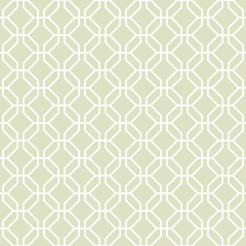 Brylee 10m x 53cm Matte Wallpaper Roll, Green/White