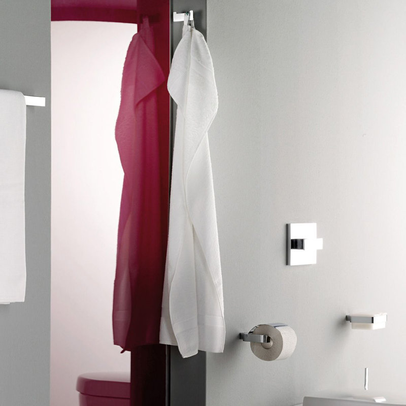 Wall Mount Toilet Paper Holder with Cover, Polished Chrome