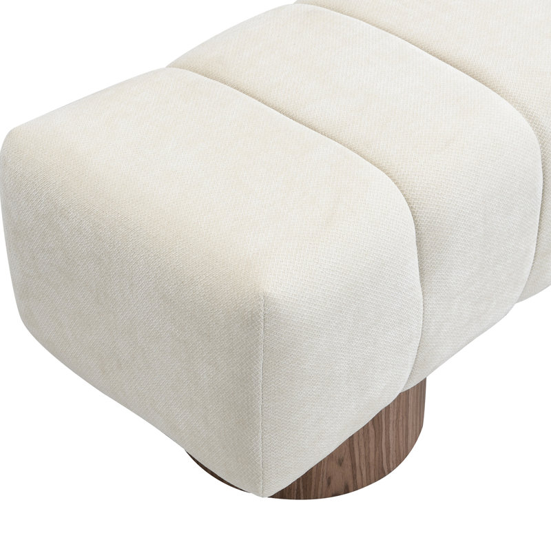 Banc rembourré beige, capacité de 300 lb, sans assemblage, polyvalent pour la salle à manger, le chevet et les coins étroits, longueur 50 po