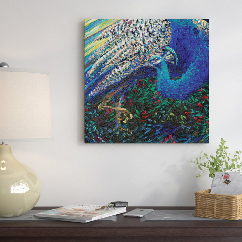 «Iris Scott - Black Peacock Diptych Panel II» par Iris Scott, reproduction d'art sur toile tendue, Toile avec cadre noir