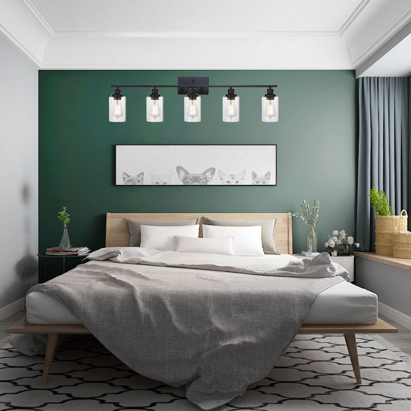 Éclairage de salle de bain à intensité variable 5 lumières Shirk, Noir