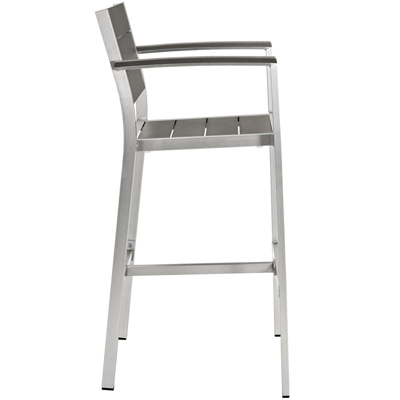 Shore Silver Gray Aluminum Outdoor Patio Dining Chair