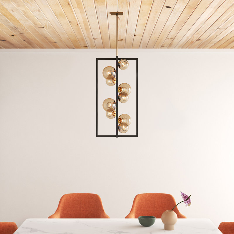 Lustre linéaire moderne Spoutnik 9 lumières Arvilla