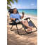 Chaises longues d'extérieur avec porte-gobelet et ensemble de porte-gobelet en acier bleu indigo Barca-1016375843