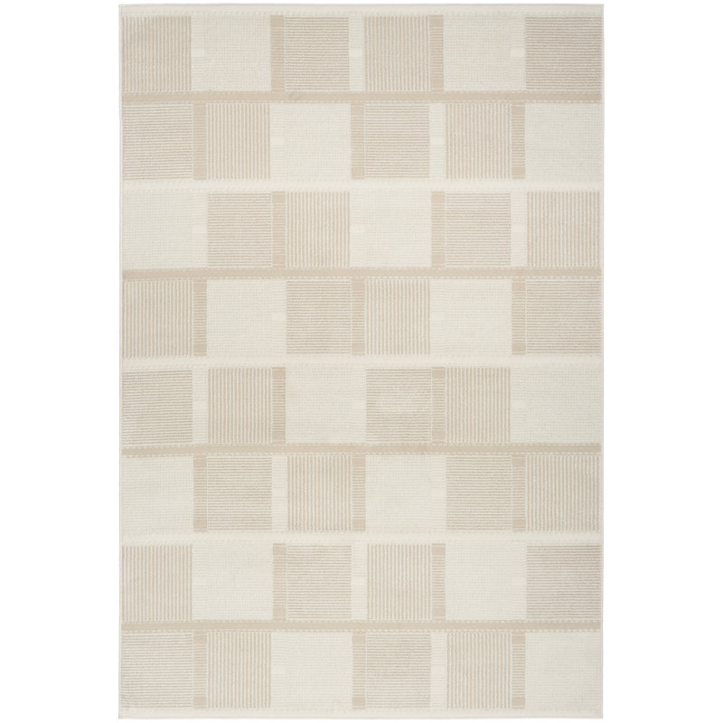 Tapis taupe moderne ivoire Ebern Designs Reimann, Rectangle 4pi x 6 pi