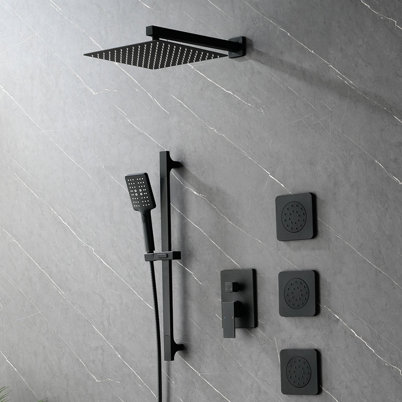 All-In-One Kit with Rough in-Valve, Matte Black