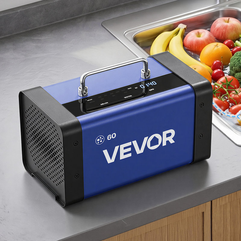 Générateur d'ozone, machine à ozone commerciale à 60000 mg / h, avec démarrage différé de 15 s et mode eau à double tuyau et écran tactile ACL, désodorisant industriel pour voiture, fumée, odeurs domestiques, jusqu'à 4800 pieds carrés