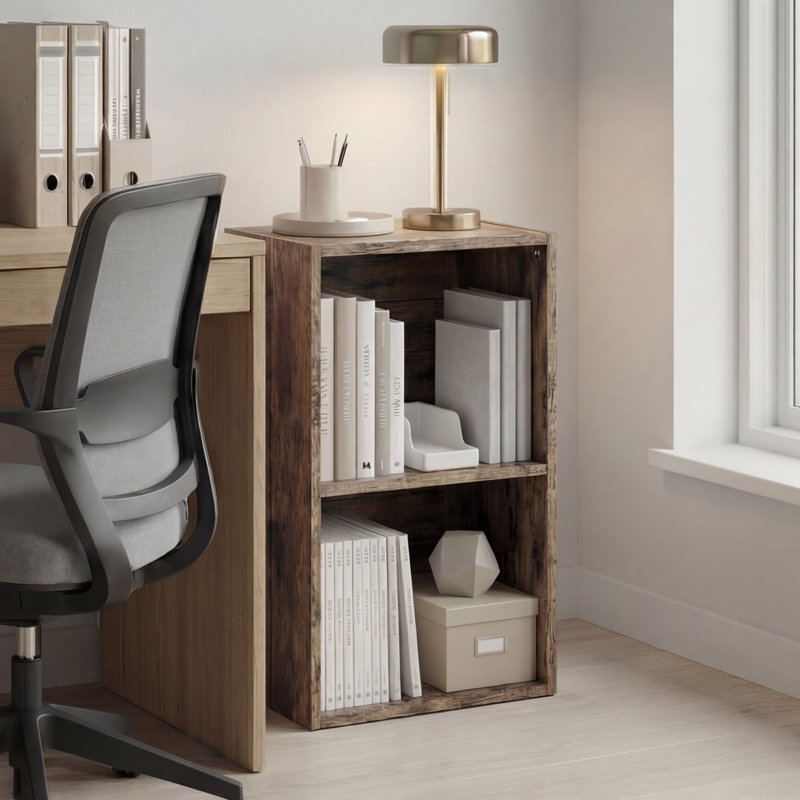 Gerardi 32cm W Standard Bookcase, 54 cm H x 32 cm W, Dark Wood