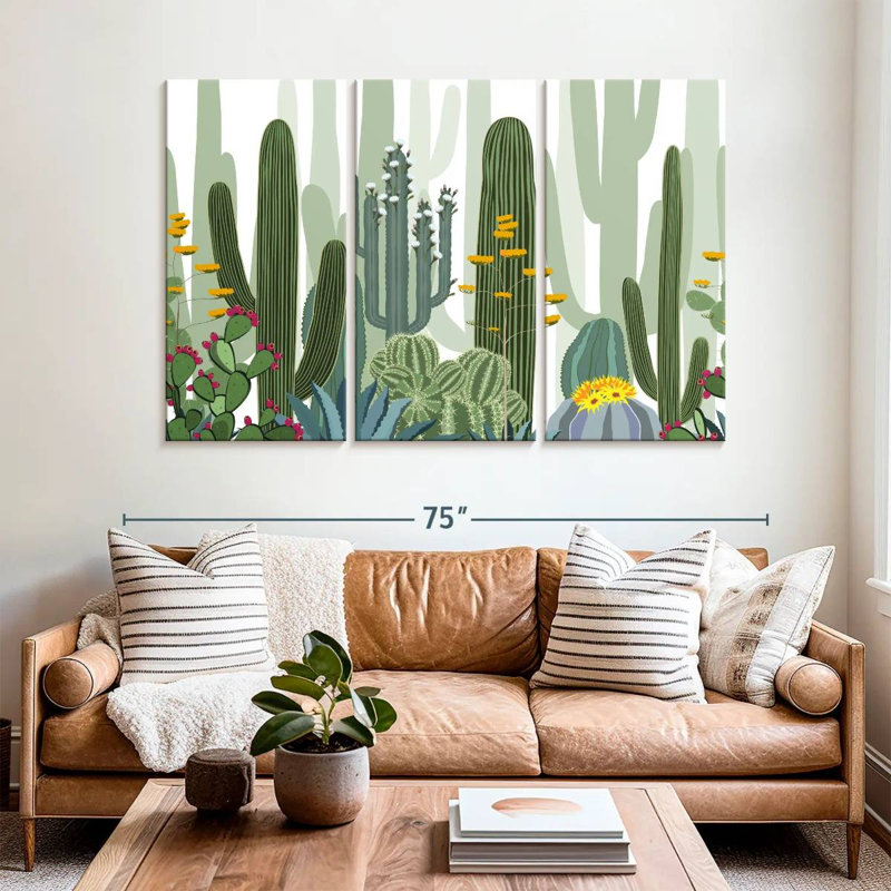 Harnek Desert Cactus Pattern, 42" H x 65" W