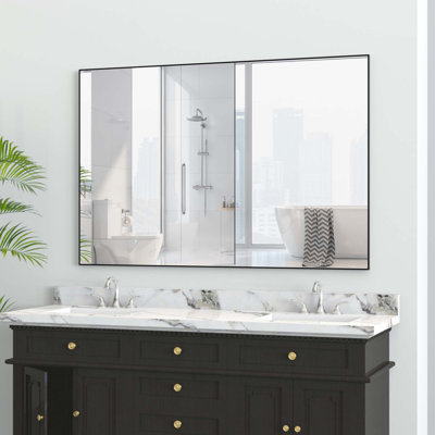 Oversized Modern Rectangle Bathroom Mirror