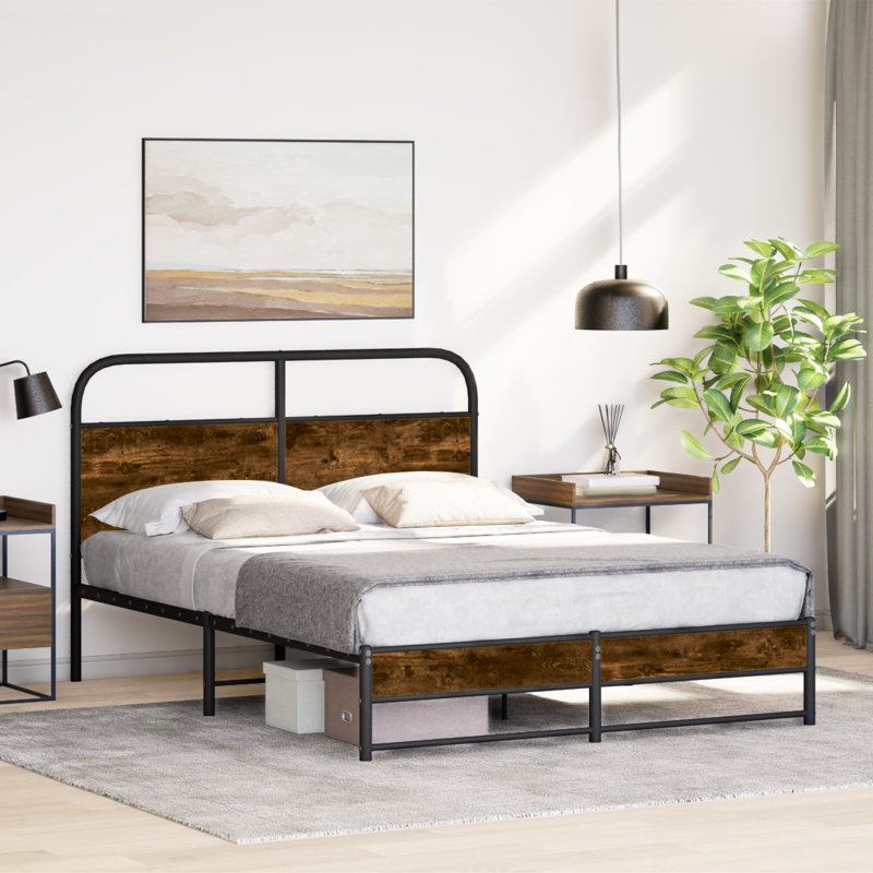 Alterick Bed, Smoked Oak, 200 x 200 cm