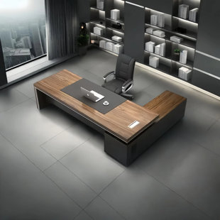 bureau d'ordinateur moderne en bois artificiel de luxe