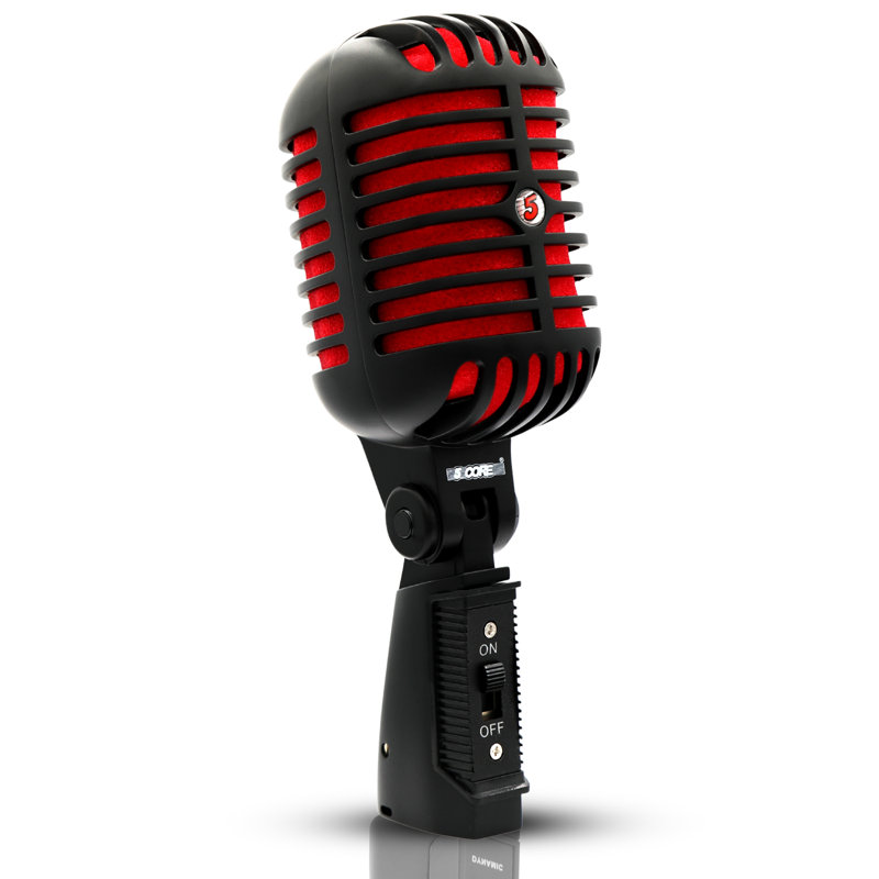 Microphone rétro dynamique à 5 cœurs emblématique de style rétro cardioïde classique