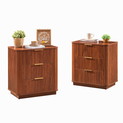 Ensemble de table de chevet 3 tiroirs, 2 tiroirs de 23,6 po