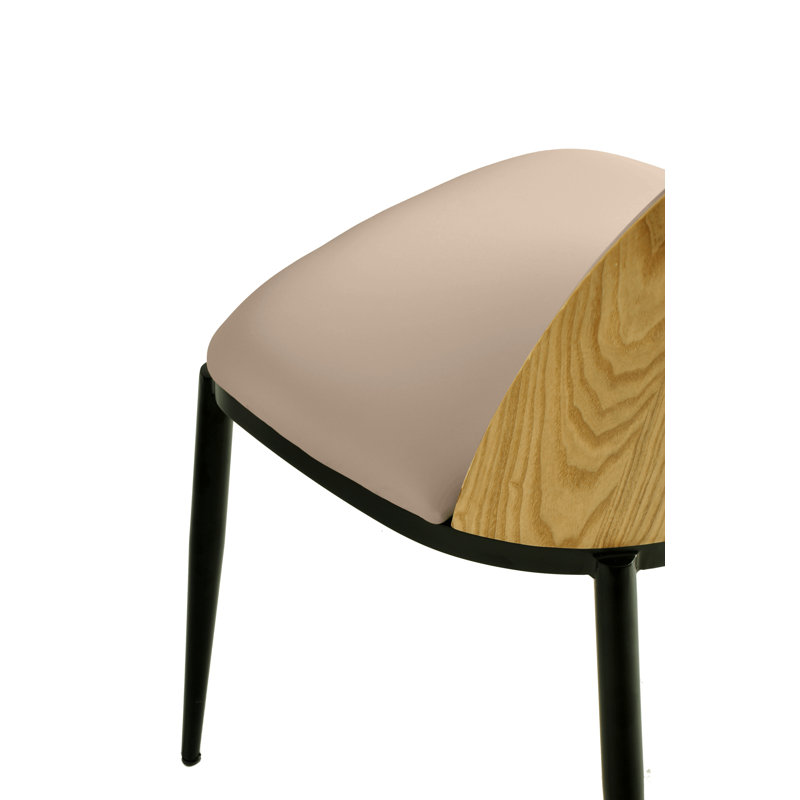 Kelce 18.7'' H Upholstered Side Chair, Natural Wood/Beige