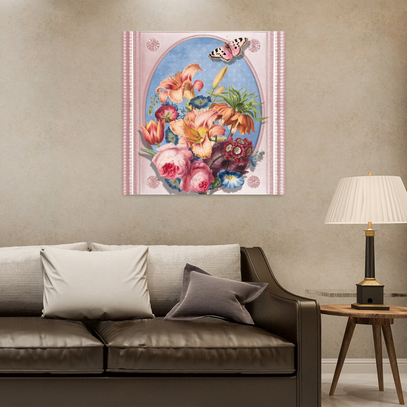 Art contemporain contemporain avec fleur printanière, H 32 po x l 32 po