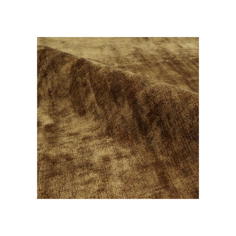 Hand-Loomed Lux Silk Copper Area Rug, Rectangle 5' x 8'