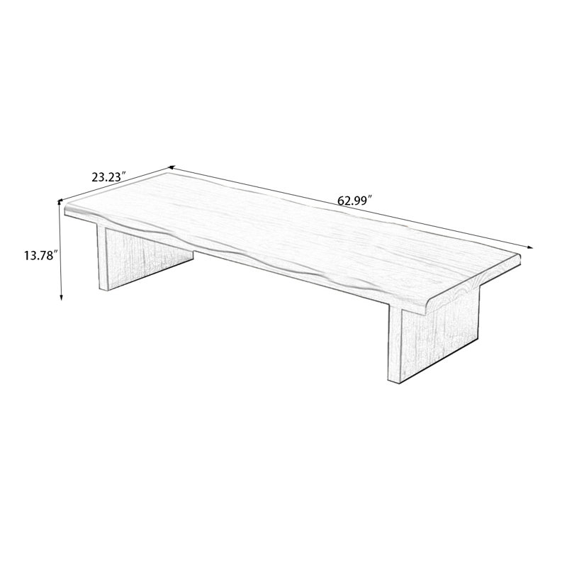 Table basse Burlywood, H 13,78 po x L 62,99 po x l 23,23 po