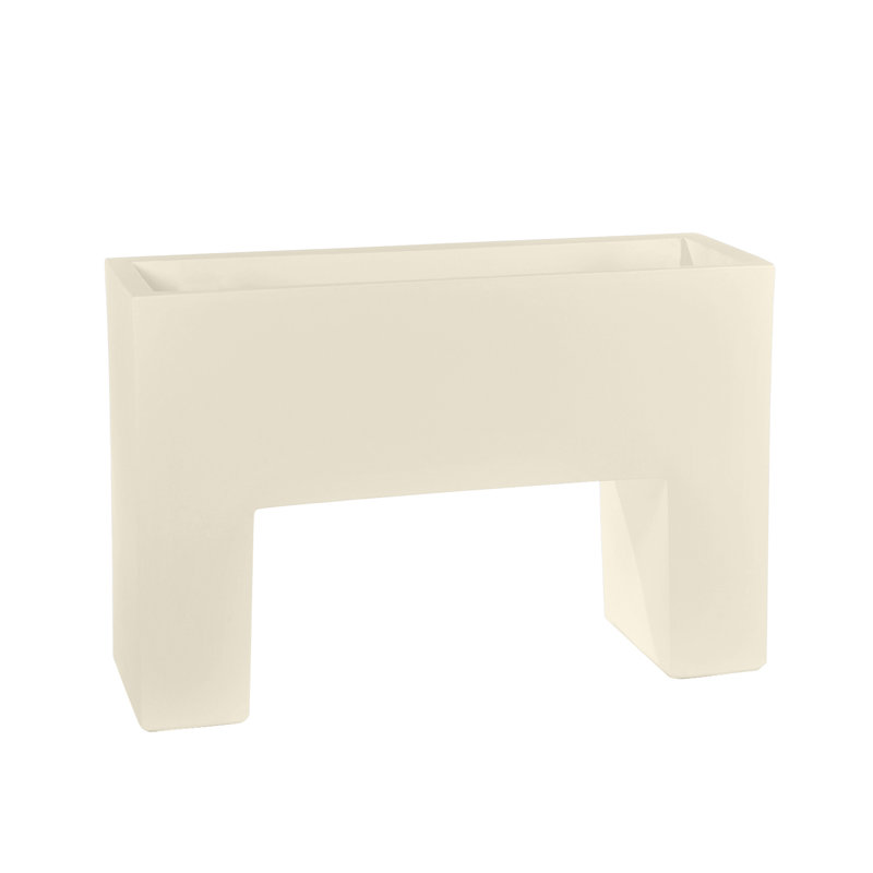 Pot à fleurs surélevé en résine Muro, H 7,75 po x l 11,75 po x P 4 po, Écru