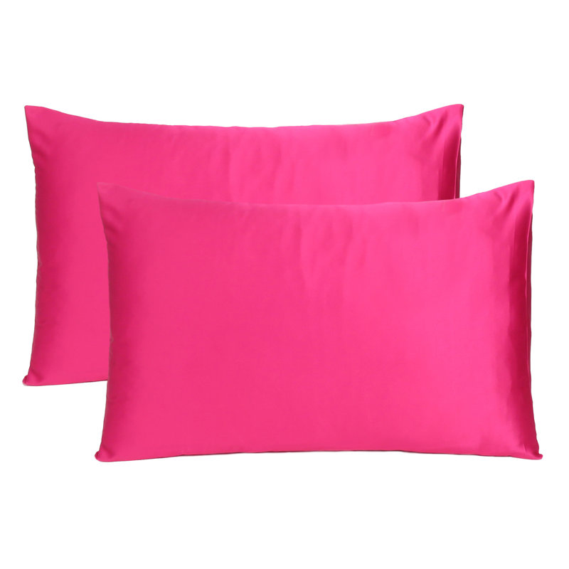 Taies d'oreiller en satin, Grand, Rose