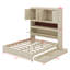 Lit plateforme double en bois avec port USB, tête de lit et tiroirs de rangement-470386600