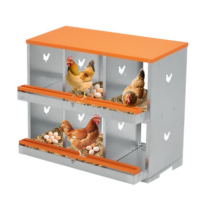Boîte de nidification en métal pour poulets avec grands trous aérés