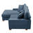 2 - Piece Upholstered Navy Corduroy Modular Sectional Sofa with Pillow Back and Solid Wood Legs-137441712-137442055-114543671