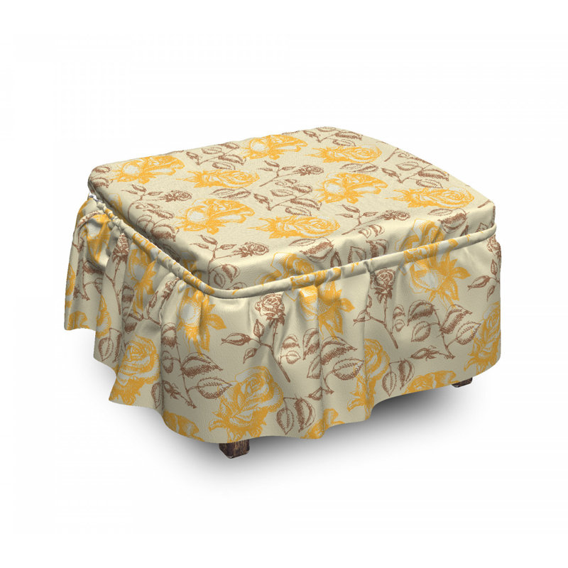 Housse pour repose-pieds fleur love