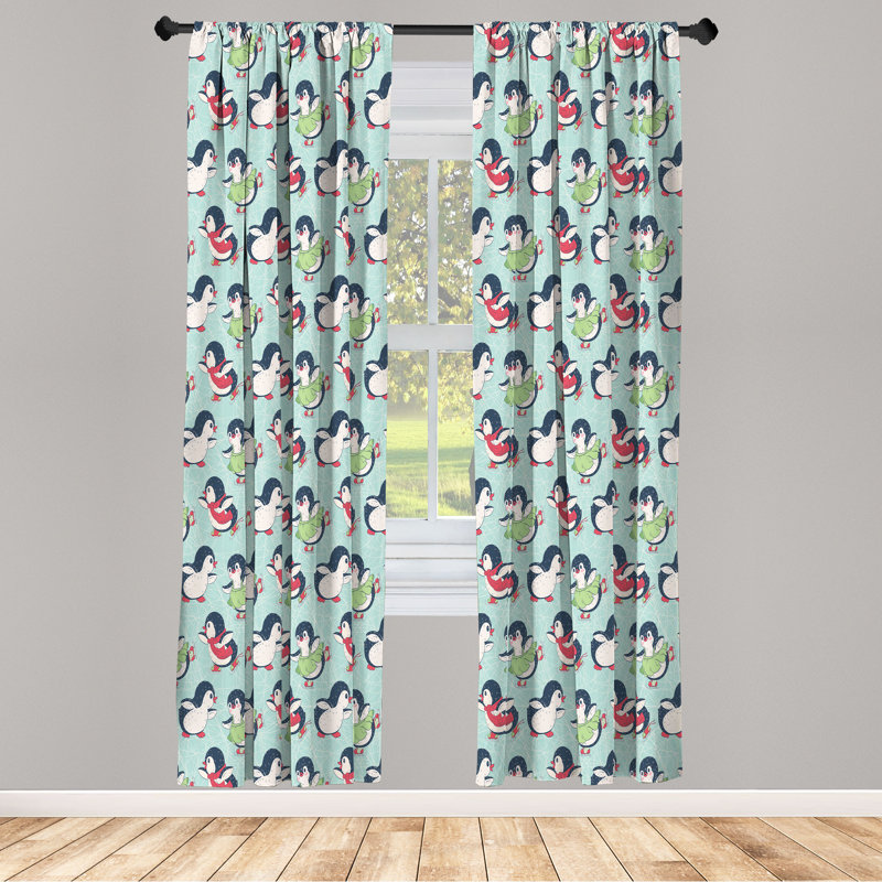 Multicolore, panneau de rideaux à 4 panneaux Red Barrel Studio®, L 56 po x L 84 po