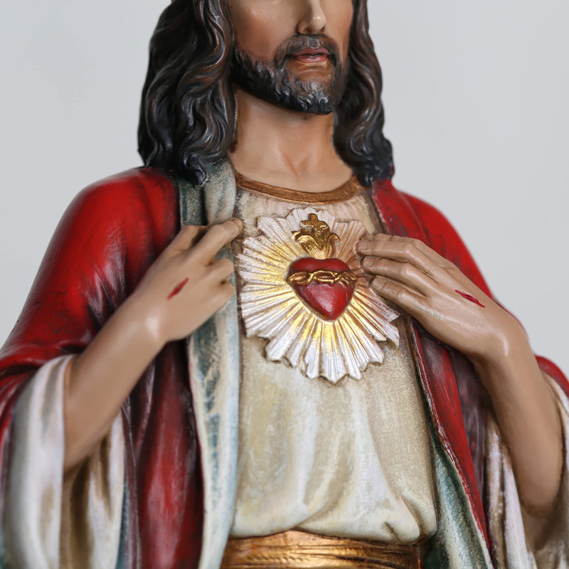 Statue de Jésus-Christ, cadeaux religieux, décoration intérieure inspirante, H 10 po, peint à la main