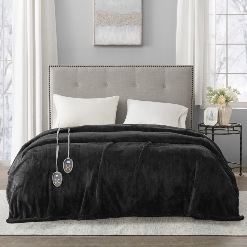 Couverture chauffante ultra-douce chauffante, Grand, Noir