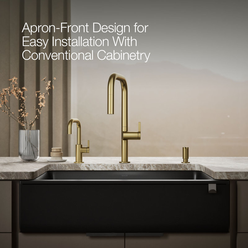 Cairn® Undermount Single-Bowl Farmhouse Kitchen Sink, Black