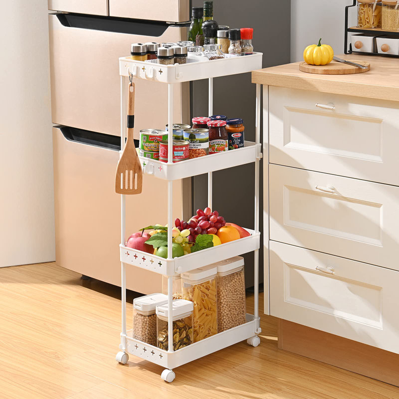 Puck 87.5cm H x 39cm W Utility Cart with Wheels, White