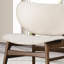 Modern Mid-Century Accent Chair With Wingback Walnut/Beige