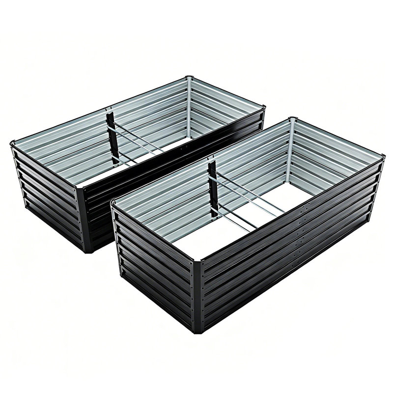 2-Pack Metal Raised Garden Beds Planter Boxes