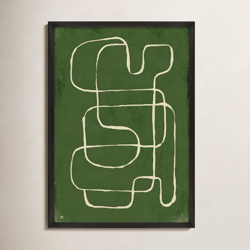 Line Works 1 Painting by Studiom, Black Framed Paper, 30" H x 21" W x 1.25" D