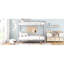 Lit superposé double au-dessus d'un lit double - Structure en fer moderne, chef-d'œuvre pour un coffre-fort élégant avec garde-corps, peu encombrant et guide d'assemblage facile-274889171-274889173