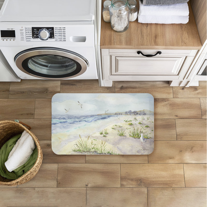 Tapis de sol anti-fatigue Seagull par Beach Shore, design par Audrey Jeanne Roberts, 30 po x 18 po