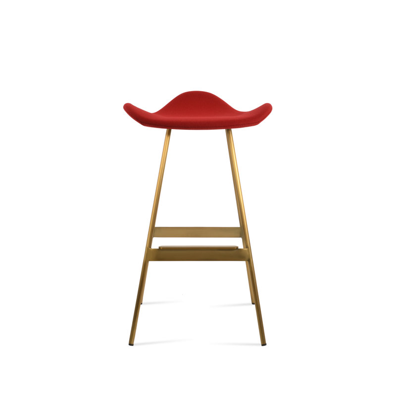 Falcon Balat Stool, Brass, Red W.