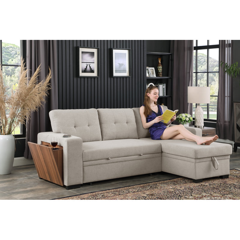 3 - Piece Upholstered Sectional, Light Gray