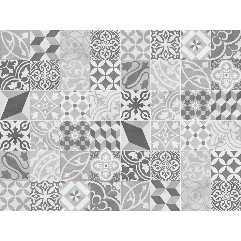 Stella Vinyl Machine Printed Area Rug, Rectangle 3'3.4" x 4'4.4"