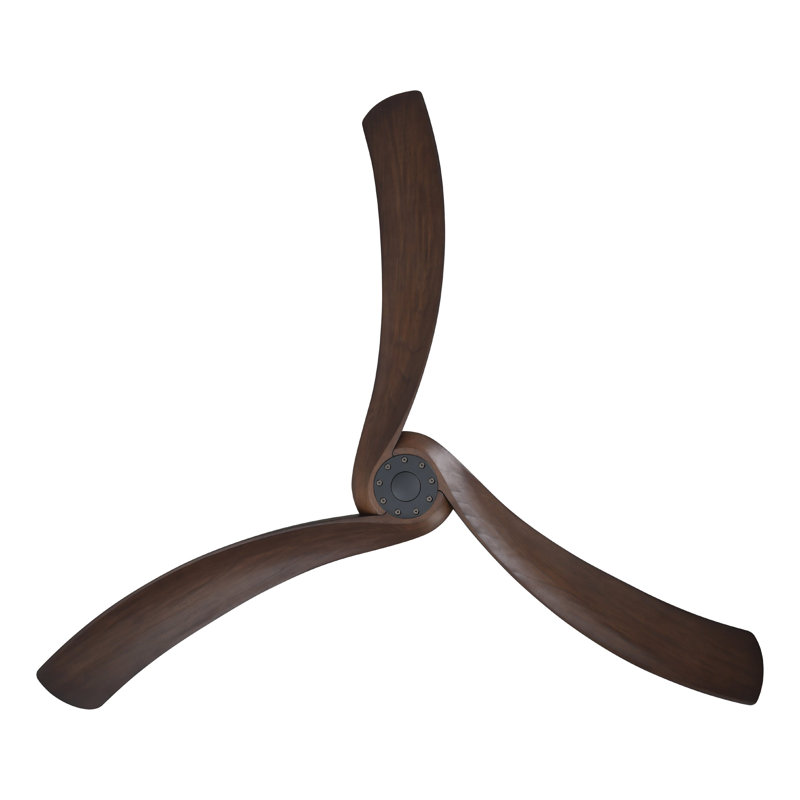 Gallashaw Black 72 inch Ceiling Fan, Dark Brown Wood, Black, 80" H x 72" W x 72" D