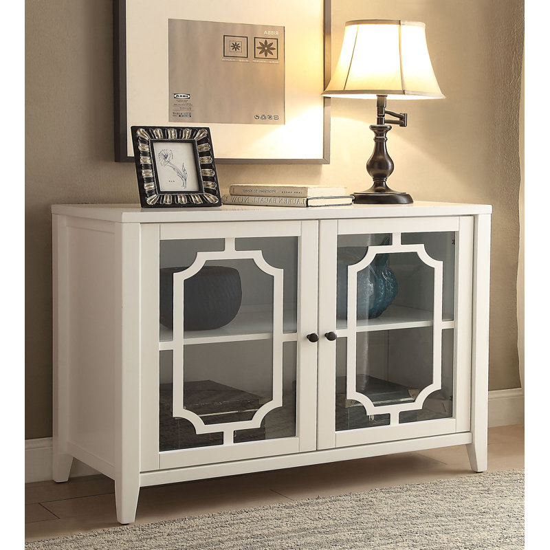 Stetson Console Cabinet with Glass Doors & Storage Shelf, 30.5" H x 34.5" W x 15.5" D Duplicate