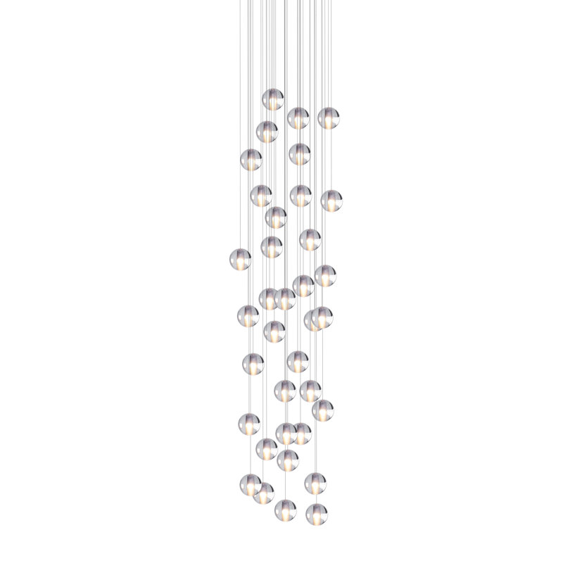 Éclairage pour vestibule - lustre 36 pendentifs, Blanc