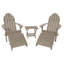 Chaise Adirondack en plastique Milaca avec repose-pieds pliable (ensemble de 2) et table d'appoint pliante-120199273