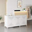 Natavious L-Shaped Manufactured Wood Reception Desk With LED Light, Front Desk-1732909751