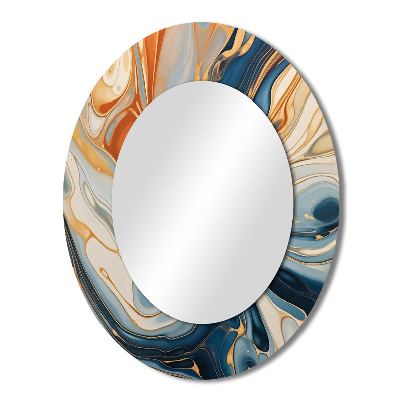 Miroir mural bleu sarcelle et turquoise, 43 po x 33 po